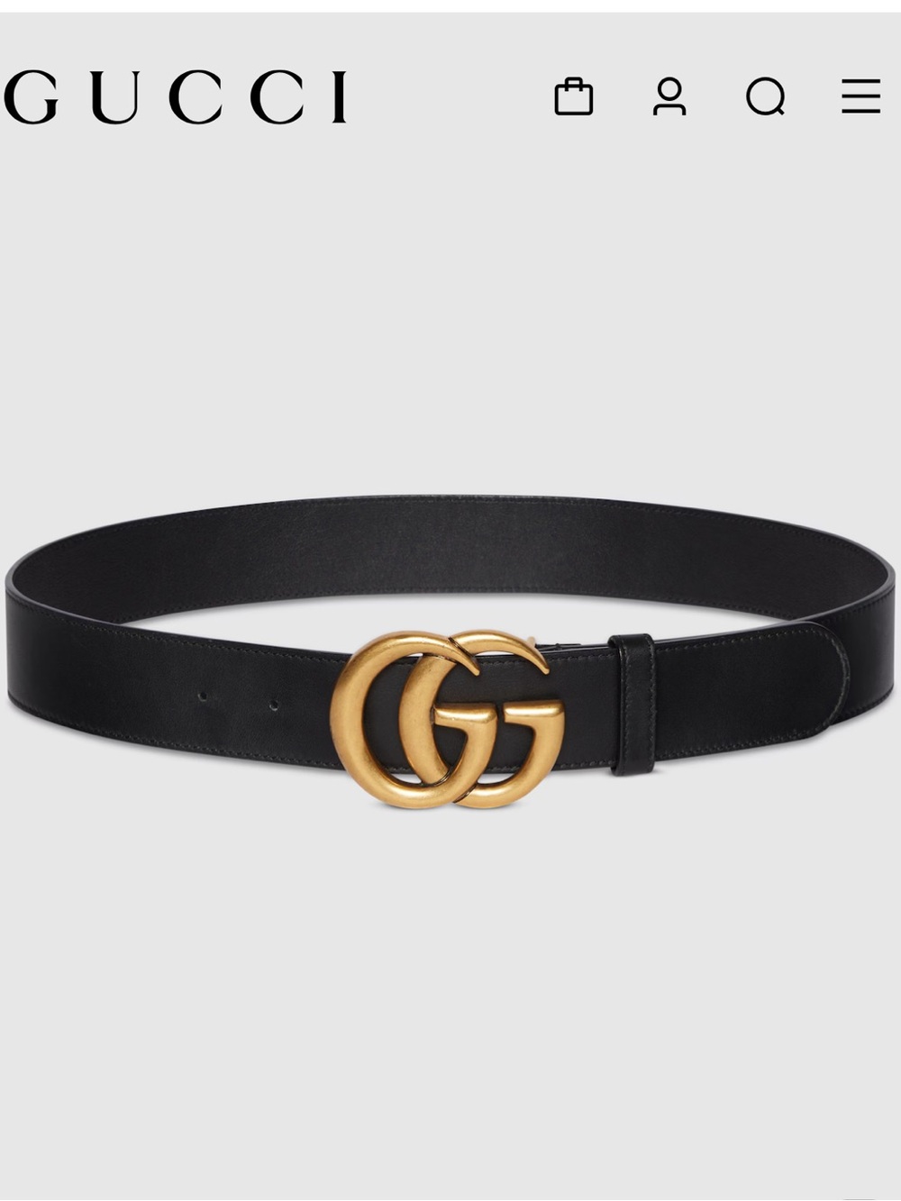 New Gucci GG leather belt
